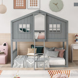 House Bunk Bed With Ladder, Wood Bed - Furniture Home Direct