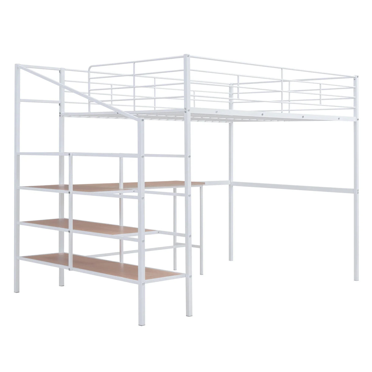 Loft Bed With Desk And Lateral Storage Ladder - Furniture Home Direct