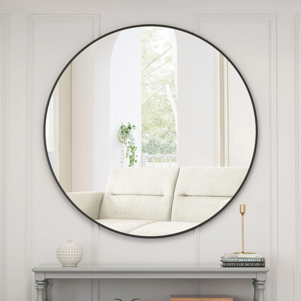 Wall Circular Mirror Metal Framed Mirror Round Vanity Mirror Dressing Mirror, For Bathroom, Living Room, Bedroom Wall Decor - Furniture Home Direct