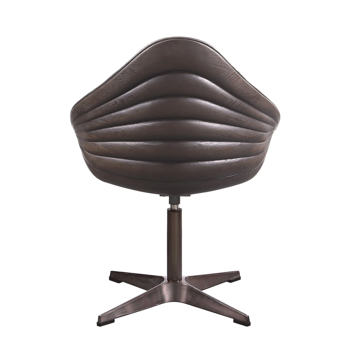 Pipino - Top Grain Leather Accent Chair With Swivel - Antique Ebony - Furniture Home Direct