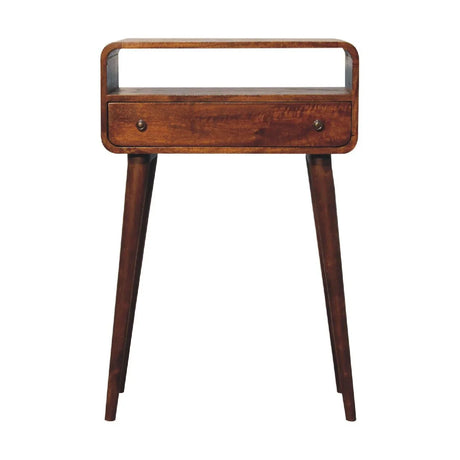 Curved Chestnut Console Table - Furniture Home Direct