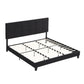 King Size Upholstered Platform Bed Frame With Button Tufted Linen Fabric Headboard, No Box Spring Needed, Wood Slat Support - Furniture Home Direct