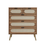 Modern 5 Drawer Accent Chest - Walnut - Furniture Home Direct