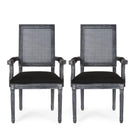 Elegant French Country Style Dining Chair With Cane Backrest