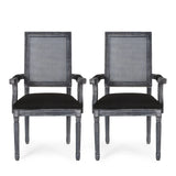 Elegant French Country Style Dining Chair With Cane Backrest