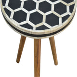 Inlay - Bone Tripod Stool - Beige / White - Furniture Home Direct
