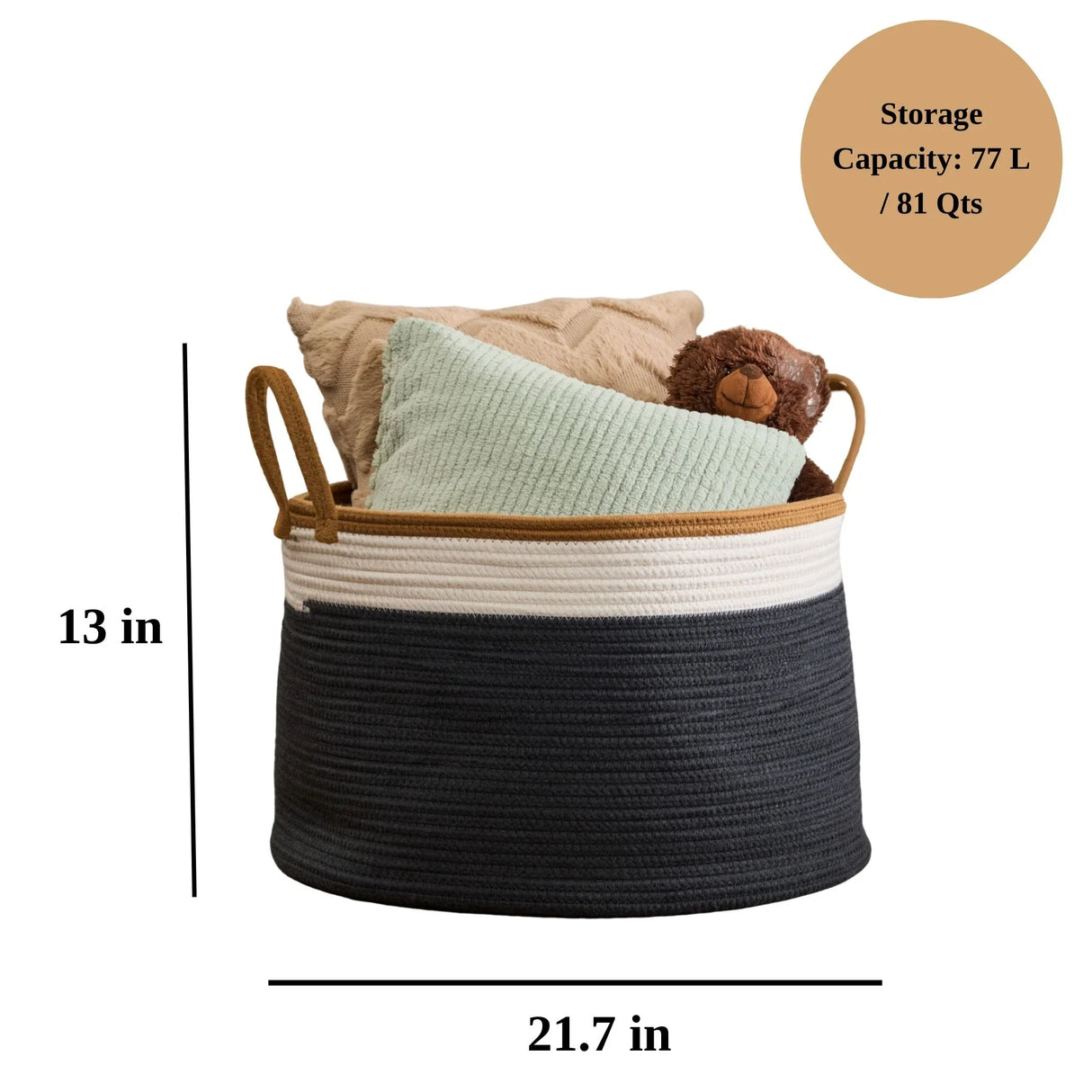 Francis - Cotton Round Laundry And Storage Basket - Furniture Home Direct