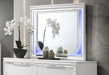 Tarian - Mirror With LED - White - Furniture Home Direct