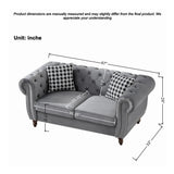 Chesterfield 3 And 2 Seater Velvet Upholstery Sofa With Roll Armrest & Nailhead Fabric Couch - Furniture Home Direct