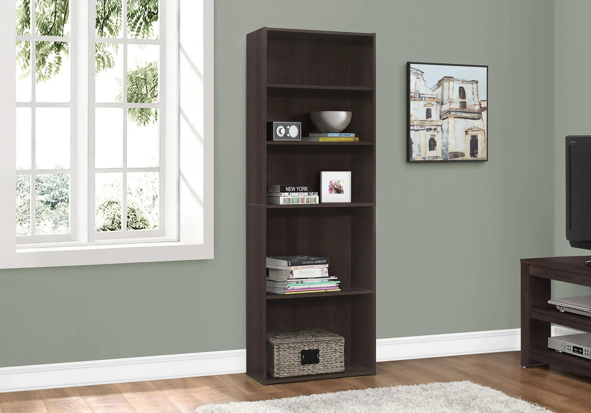 Bookshelf, Bookcase, 6 Tier, For Office, Transitional - Furniture Home Direct