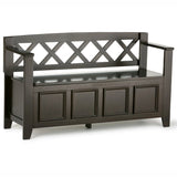 Amherst - Entryway Storage Bench - Hickory Brown - Furniture Home Direct
