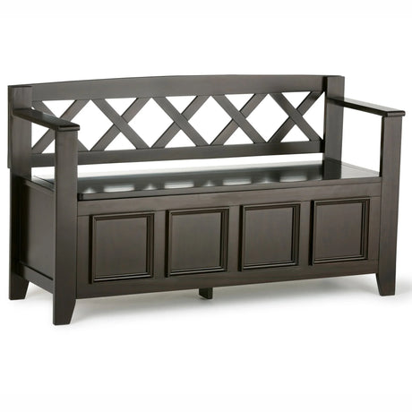 Amherst - Entryway Storage Bench - Hickory Brown - Furniture Home Direct