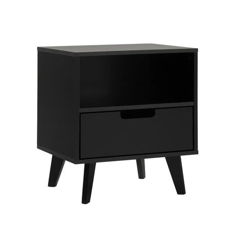 Modern 1 Drawer Nightstand With Open Cubby - Furniture Home Direct
