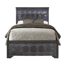 Shaker - 5 Pieces Bedroom Set With Crystal Inspired Tufted Headboard And LED Lighting - Furniture Home Direct