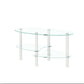 Transparent Oval Glass Coffee Table, Modern Table In Living Room Oak Wood Leg Tea Table 3-Layer Glass Table - Furniture Home Direct