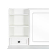 Vanity Desk With Lights And Built In Mirror In White - Furniture Home Direct