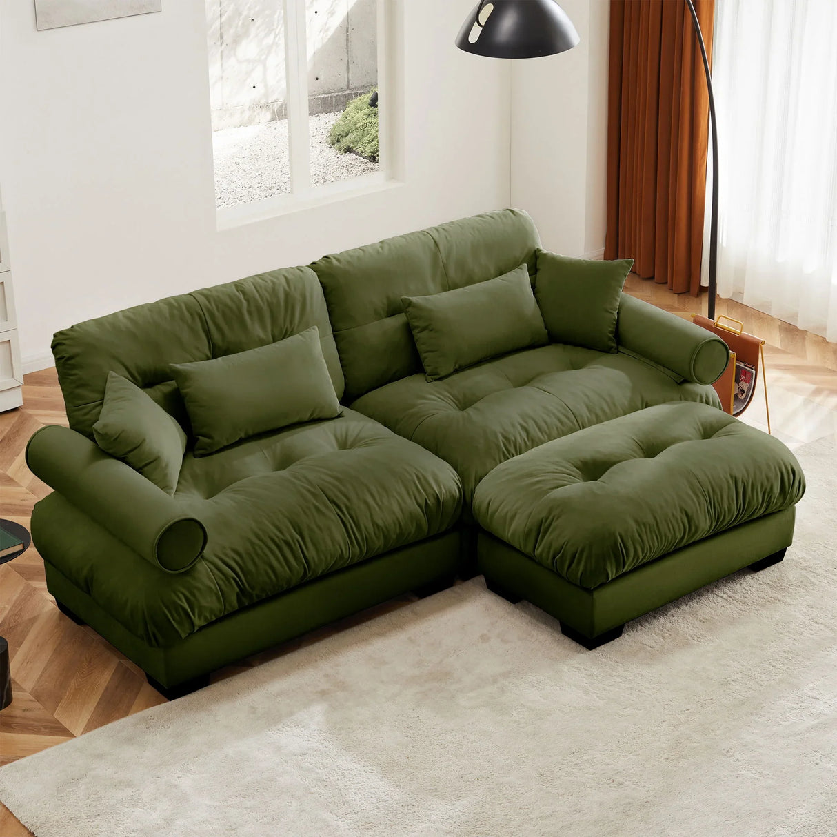 Super Comfort Oversized Modular Sectional Sofa With Movable Ottoman - Furniture Home Direct