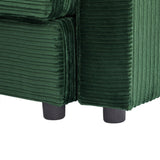 Sofa and Ottoman With Storage, Two USB Ports, Two Cup Holders and Phone Holder - Green - Furniture Home Direct