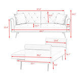 Luxurious Velvet Sofa Bed With Nail Head Trim And Matching Pillow - Furniture Home Direct