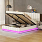 Upholstered Bed With Hydraulic Storage System And LED Light, With Sockets And USB Ports - Furniture Home Direct