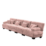 Chenille Sofa - Pink - Furniture Home Direct