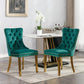 Nikki - Modern, High-End Tufted Solid Wood Contemporary Velvet Upholstered Dining Chair With Golden Stainless Steel Plating Legs, Nailhead Trim (Set of 2) - Furniture Home Direct