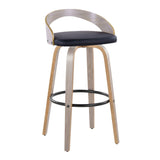 Grotto - Contemporary Fixed Height Barstool With Swivel With Round Footrest (Set of 2) - Furniture Home Direct