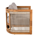 4 Piece Outdoor Set With Barrel Style Chairs - Brown - Furniture Home Direct
