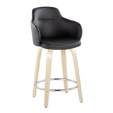 Boyne - Contemporary Fixed Height Counter Stool & Swivel With Round Footrest (Set of 2) - Furniture Home Direct