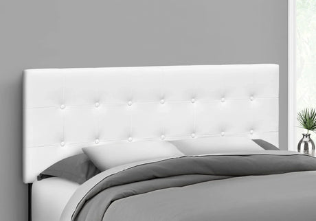 Queen Size Headboard Only Upholstered Leather Look - White - Furniture Home Direct