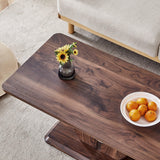 Coffee Table Modern Rectangular Walnut Finish Walnut - Furniture Home Direct