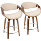 Curvini - Mid Century Modern Counter Stool (Set of 2) - Furniture Home Direct