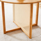 Round Dining Table Solid Wood Countryside Retro Natural - Furniture Home Direct