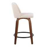 Toriano - Mid Century Modern, Fixed Height Counter Stool & Swivel And Round Footrest (Set of 2) - Furniture Home Direct