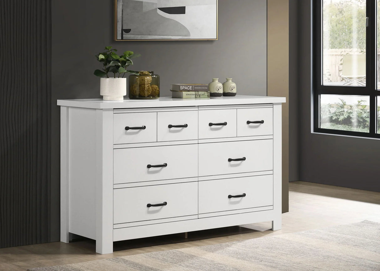 Cassini - 6 Drawer Dresser - White - Furniture Home Direct