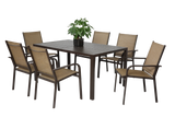 7 Piece Patio Dining Set -Brown - Furniture Home Direct