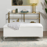 Madelyn - Modern Storage Bench - Bright White Dye - Furniture Home Direct