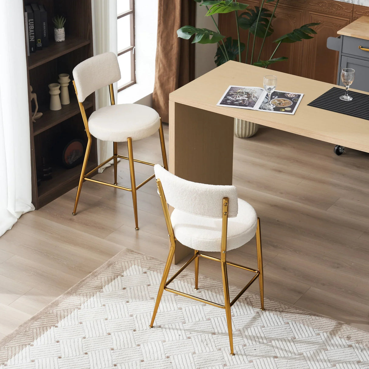 Modern Teddy Fabric Upholstered Bar Stools - Furniture Home Direct