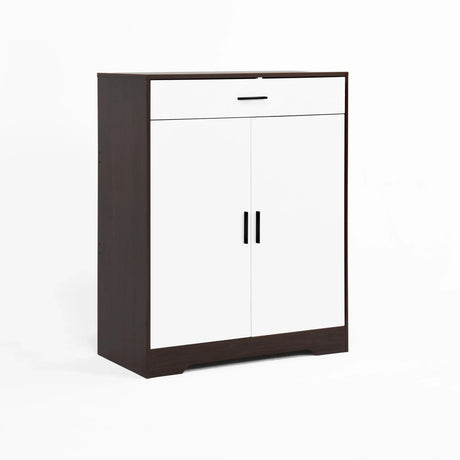 Freestanding Wooden Shoe Cabinet, 4 Tier Organizer With Drawer - Furniture Home Direct