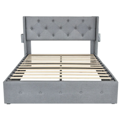 Bed With Gas Lift Storage, USB Ports - Furniture Home Direct