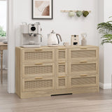 Elegant Rattan Locker With 9 Drawers, Metal Handles - Furniture Home Direct