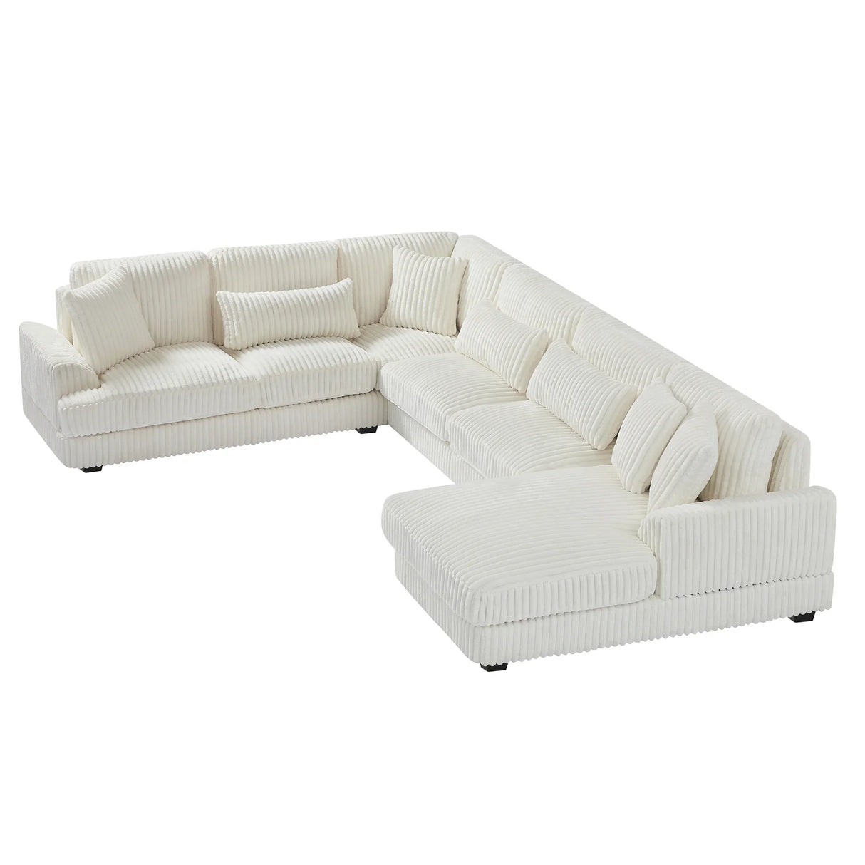 Sectional Sofa U Shaped Oversized With Chaise Beige - Furniture Home Direct