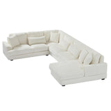 Sectional Sofa U Shaped Oversized With Chaise Beige - Furniture Home Direct