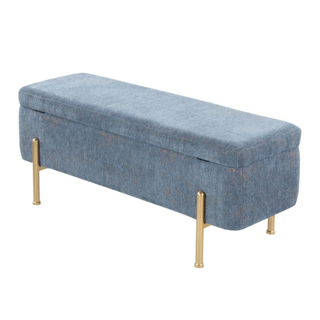 Daniella - Contemporary Bench - Gold / Blue - Furniture Home Direct