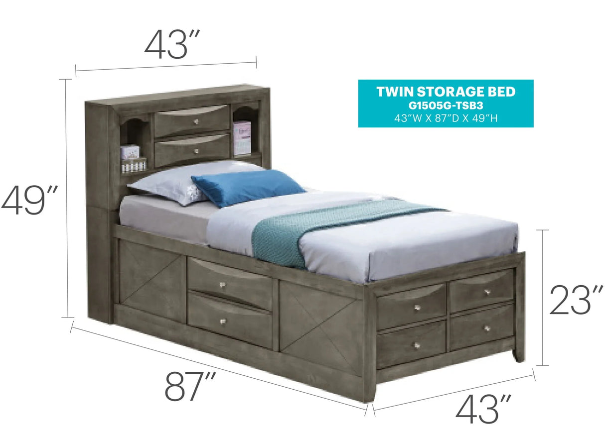 Marilla - Storage Bed With Bookcase Headboard - Furniture Home Direct