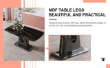 Dining Table With Imitation Marble Top, Modern Black - Furniture Home Direct