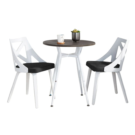 Clara Charlotte - 3 Piece Round Dinette Set Vintage With Rounded - Furniture Home Direct
