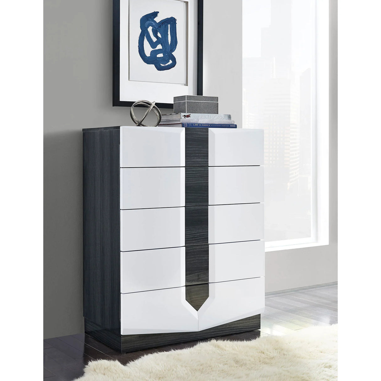 Vios - Zebra Chest - White - Furniture Home Direct