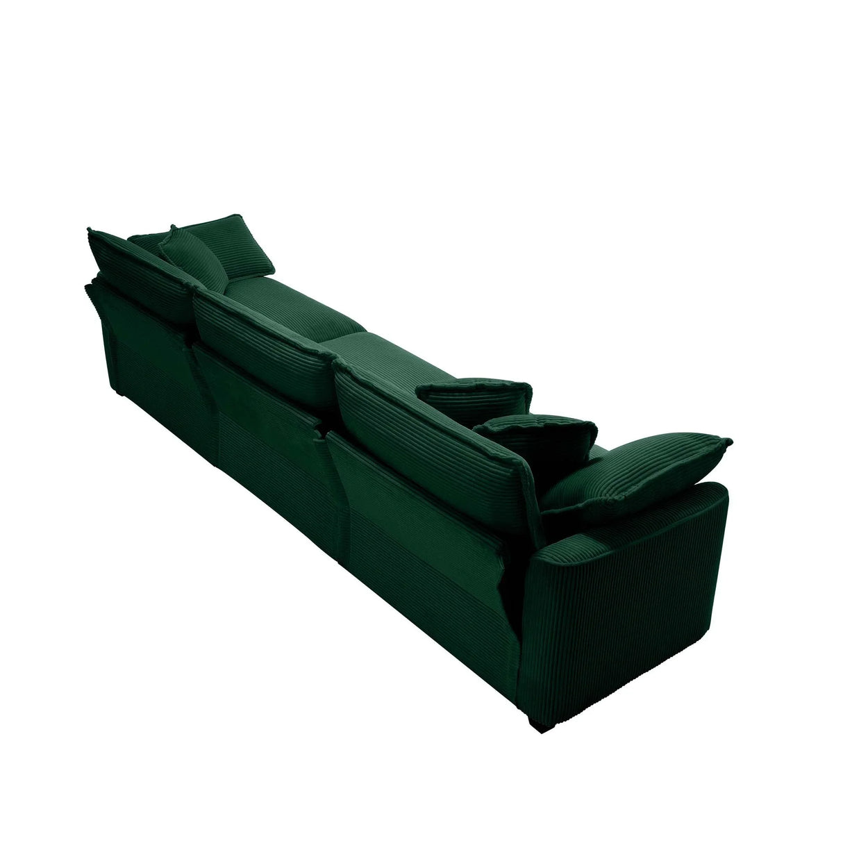 Sofa and Loveseat Set - Green Corduroy Fabric - Furniture Home Direct