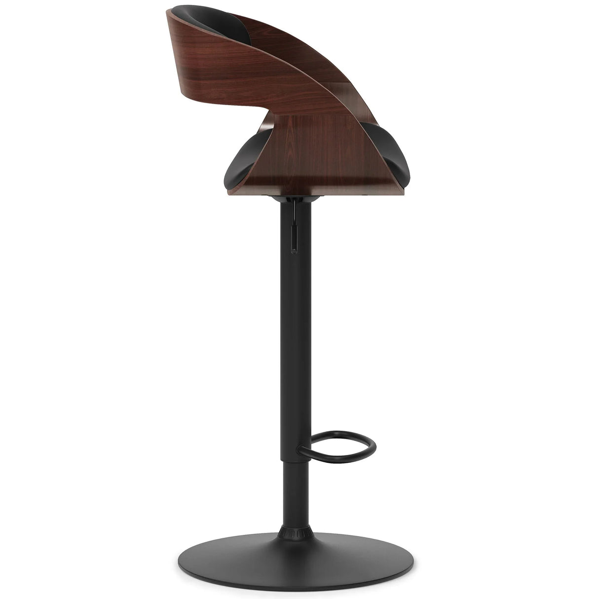 Archer - Bentwood Adjustable Swivel Bar Stool - Black - Furniture Home Direct